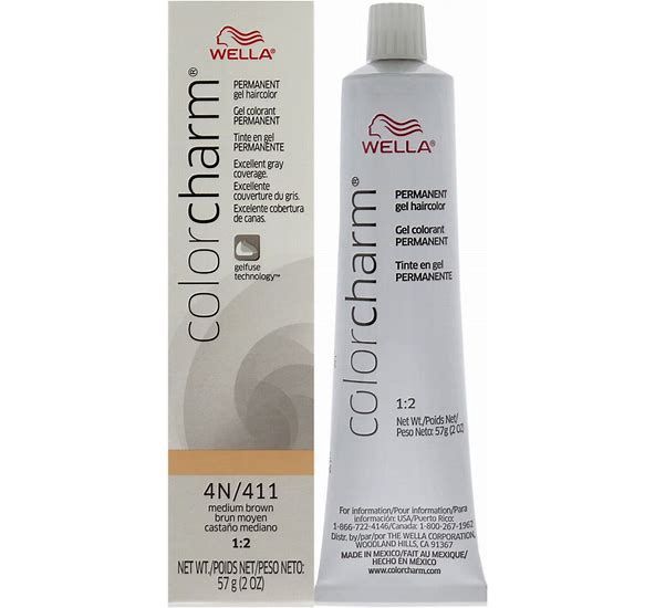 Wella Color Charm Permanent Hair Color Gel Tube-4N/411 Medium Brown