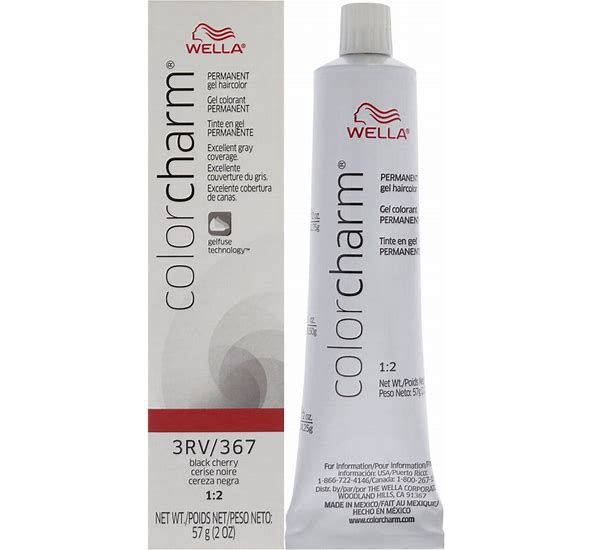Wella Color Charm Permanent Hair Color Gel Tube-3RV/367 Black Cherry