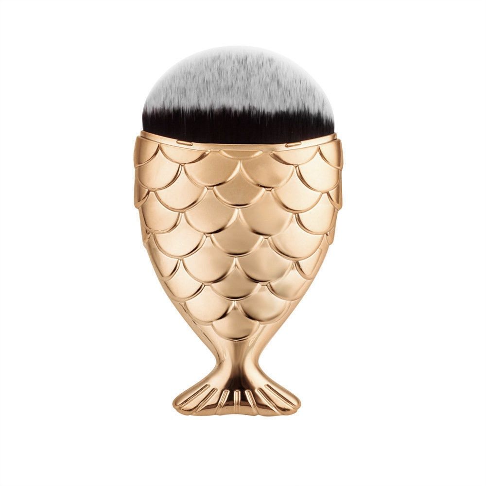 Mermaid brush liquid &amp; powder makeup brush, Color: ROSE GOLD
