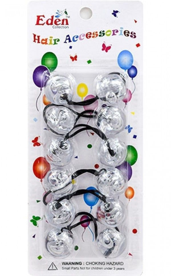 Eden 24mm Hair Ball Ponytail Holders- Clear