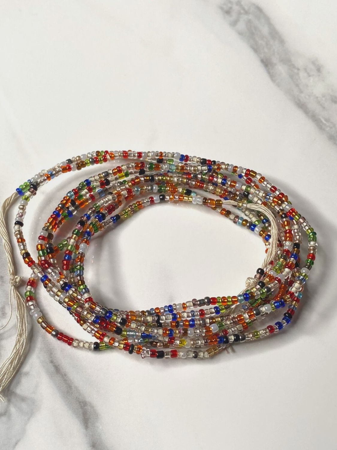 AFRICAN Waist Beads MULTI COLOR 50"