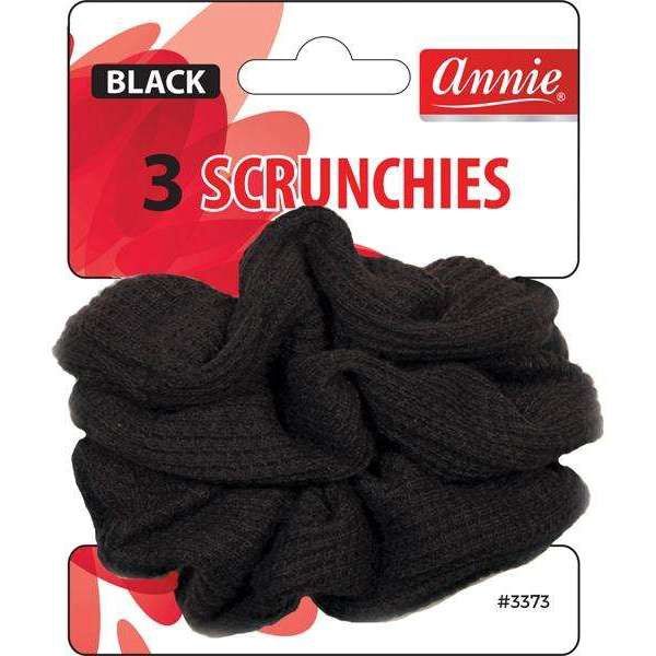 ANNIE 3pcs Hair Scrunchies - Black