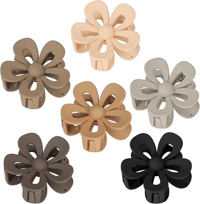 Floral Hair Clips For Women Girls Cute Claw 5 pieces