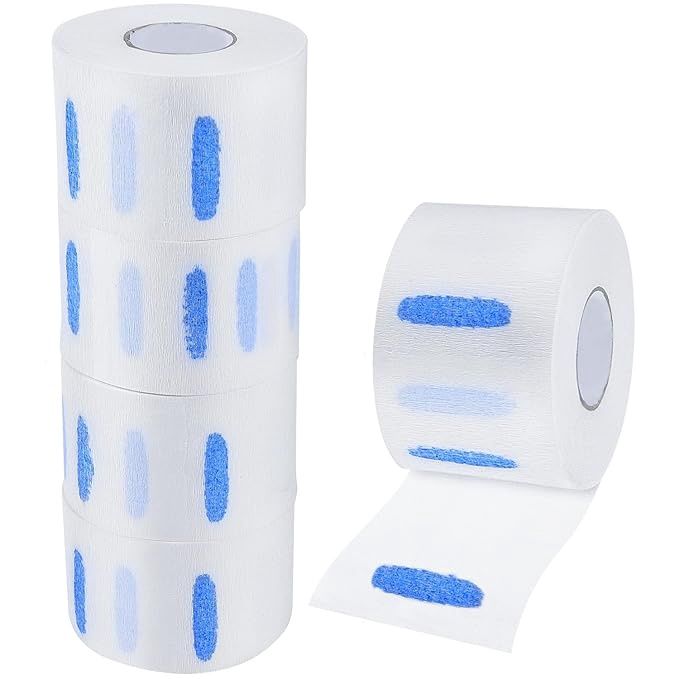 5 Rolls Barber Neck Paper Strips Band Disposable Haircutting Stretchy Barber Neck Tissue Wrap for Salon Haircut Spa Massage