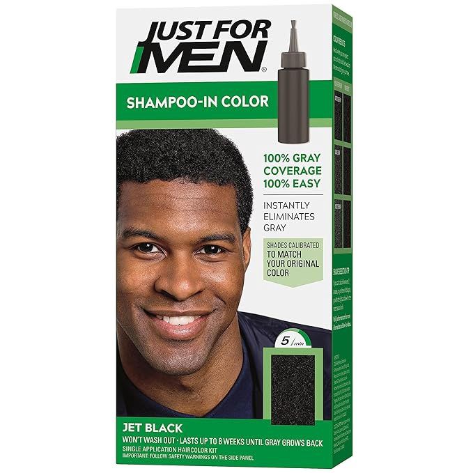 Just For Men Shampoo-In Color Jet Black, H-60