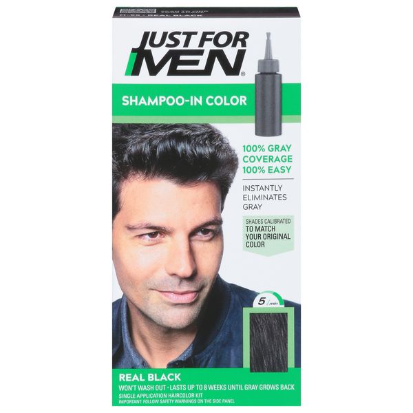 just for men mustache &amp; beard real black