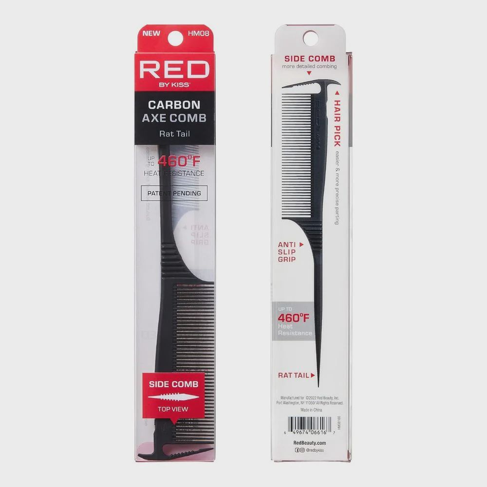 Red by Kiss Carbon Axe Comb – Rat Tail