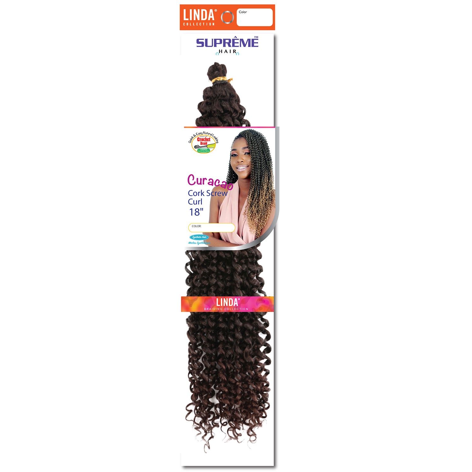 Curacao Cork Screw Curl 18 Inch Crochet Hair