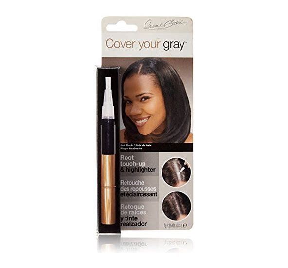 Cover your gray root touch-up  and Highlighter jet black