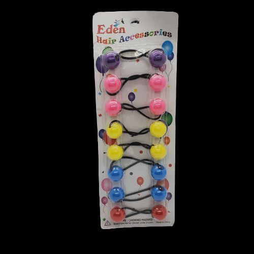 Eden 24mm Hair Ball Ponytail Holders- Clear