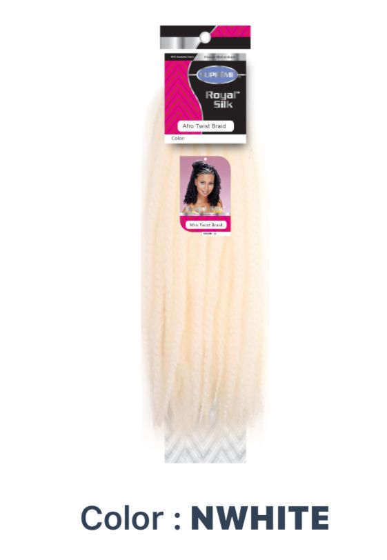 Supreme Royal Silk Afro Twist Braid  NWhite