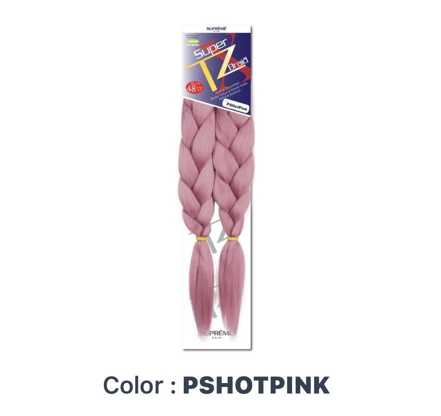 Supreme super x braid TZ 2bundle 48"#1B/PSHOTPINK