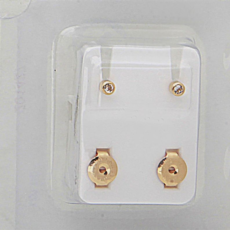 Surgical Steel Ear Piercing 3mm Gold Finish (One Pair)