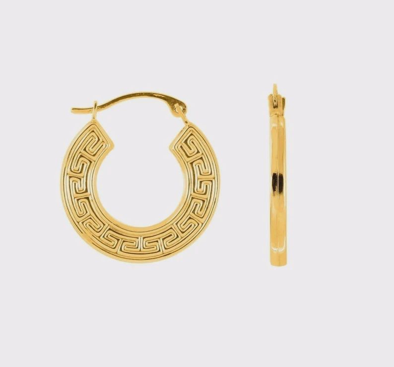 Textured Hoop Earrings 35mm