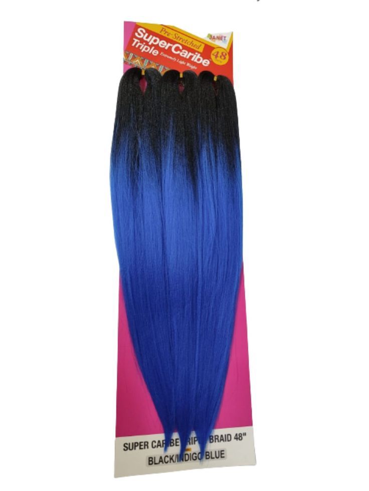 SUPER CARIBE TRIPLE BRAID 48" (3PCS)- BLACK/INDIGO BLUE