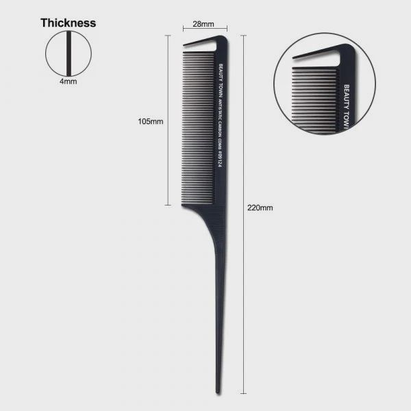 Carbon comb Anti-static #09124 4mm