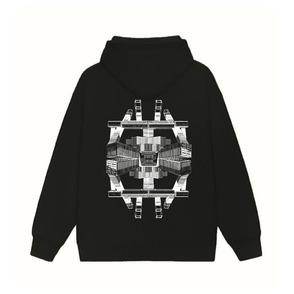 Reflected Containers Black Hoodie