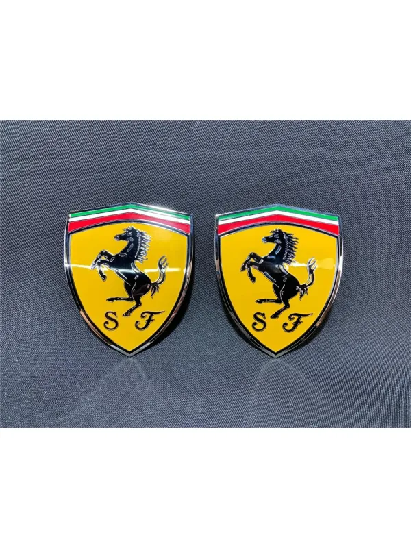 for Ferrari 360 Modena Yellow side pillar Metallic Emblems Badges set 65921900