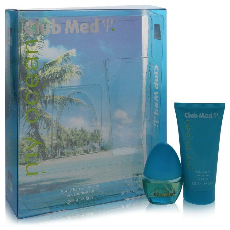 Club Med My Ocean by Coty Gift Set -- .33 oz Mini EDT Spray + 1.85 oz Body Lotion (Women)