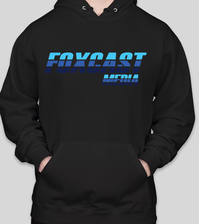 Foxcast Media &quot;Motorsports&quot; Style Hoodie Blue Design