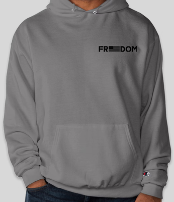 PREMIUM CHAMPION FREEDOM on Left Chest Pullover Hoodie