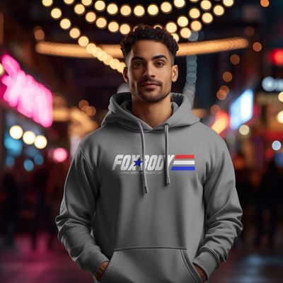 PREMIUM CHAMPION FOXBODY HOODIE A REAL AMERICAN MUSCLE CAR