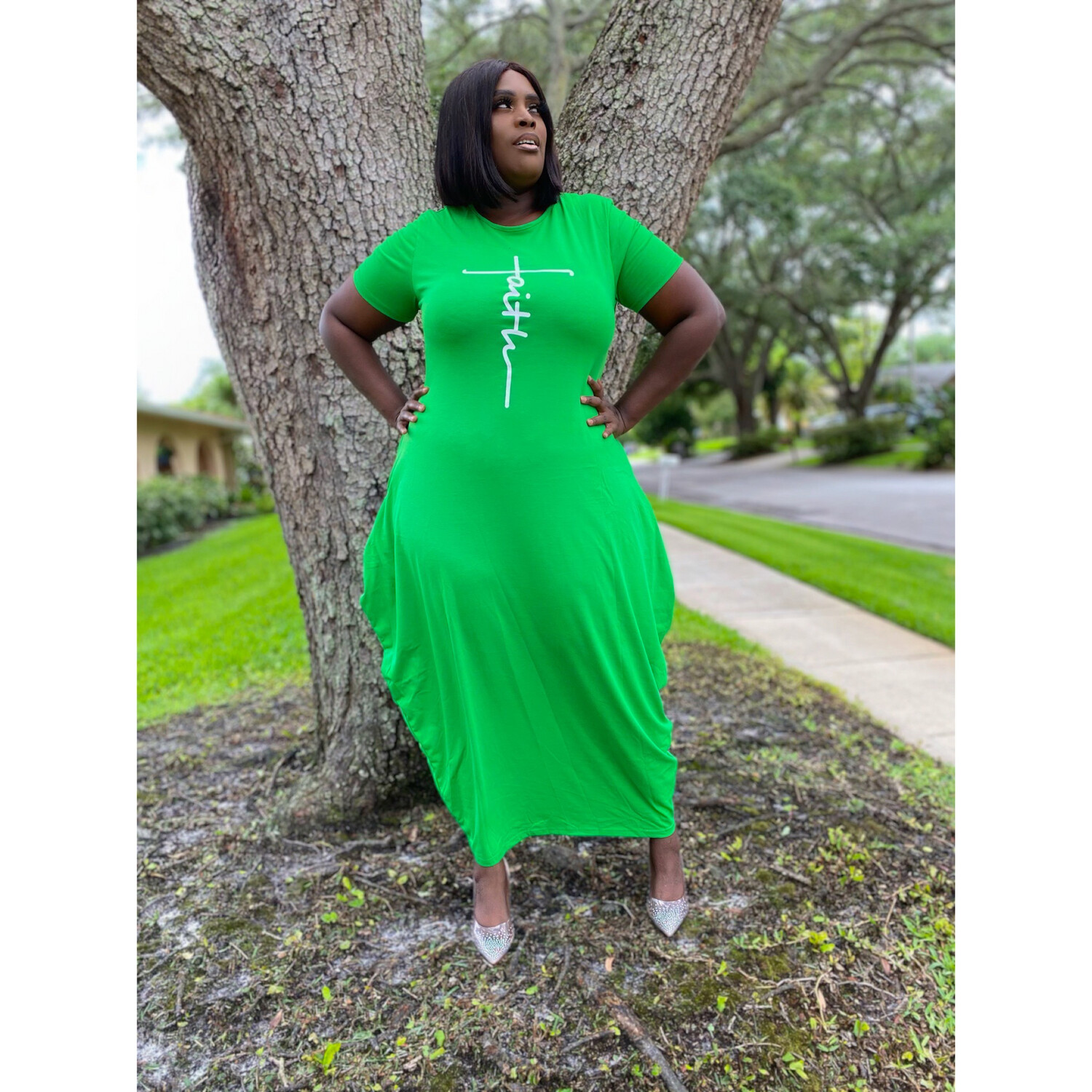 Faith Green Baggie Dress