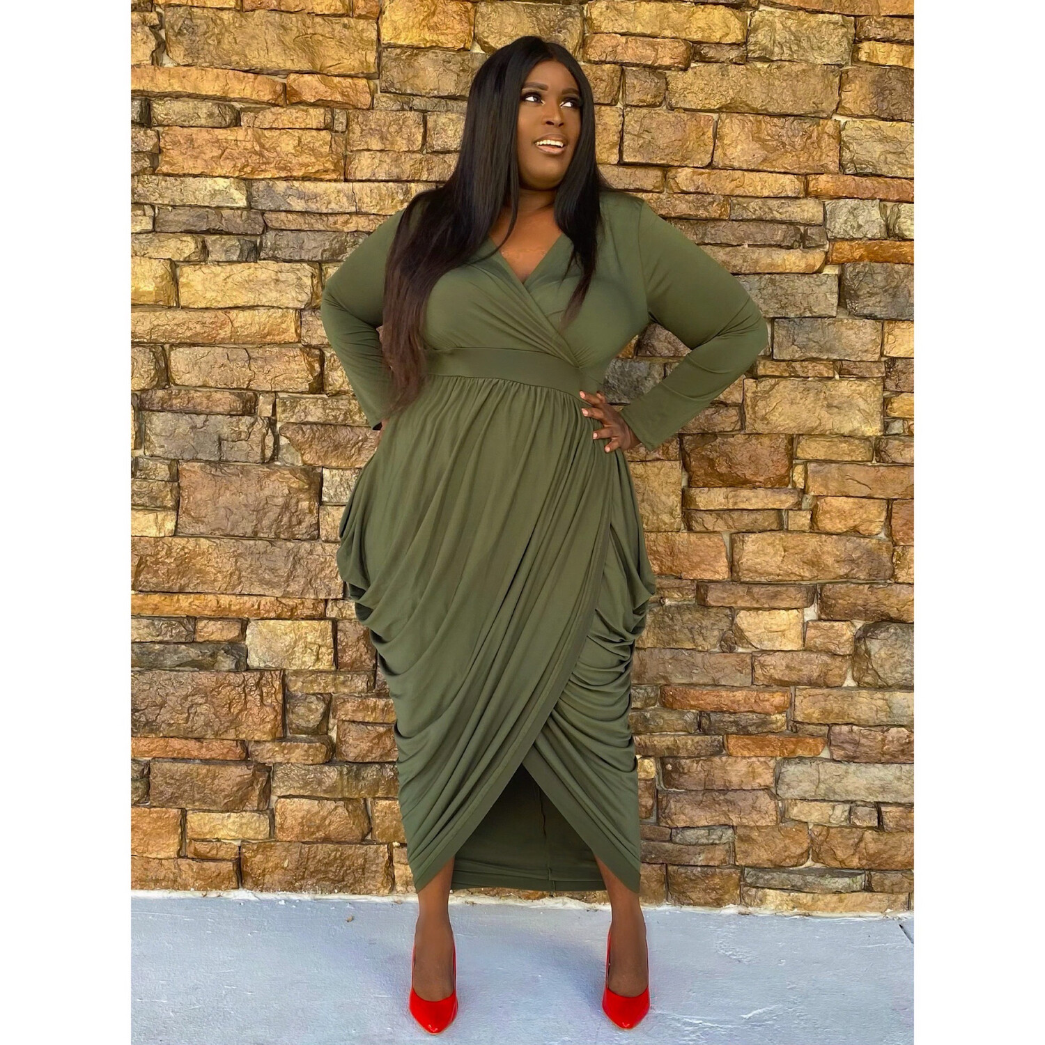 Olive Delight Dinner Dress