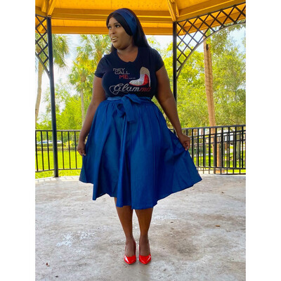 Amelia Denim Flare Skirt