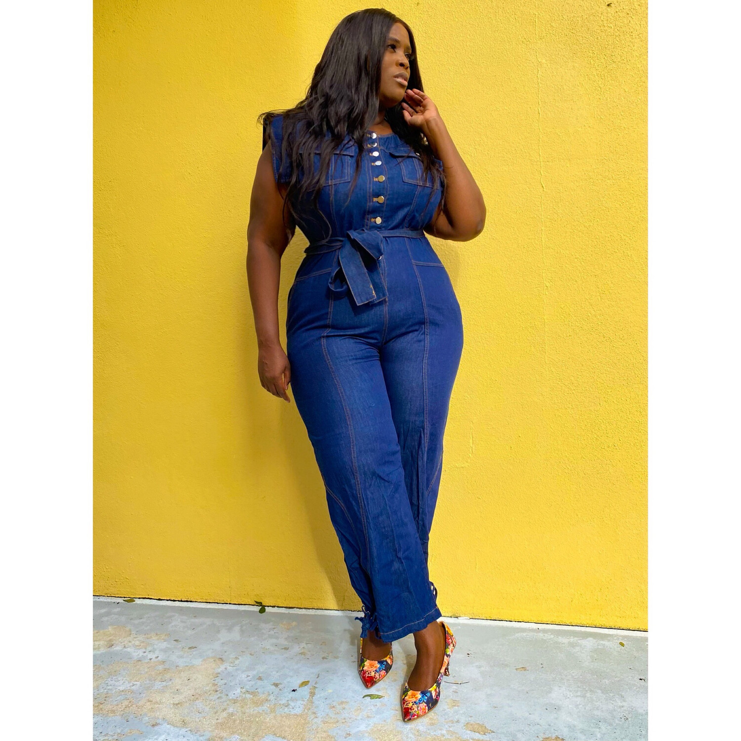 Lauren Cotton Denim Jumpsuit