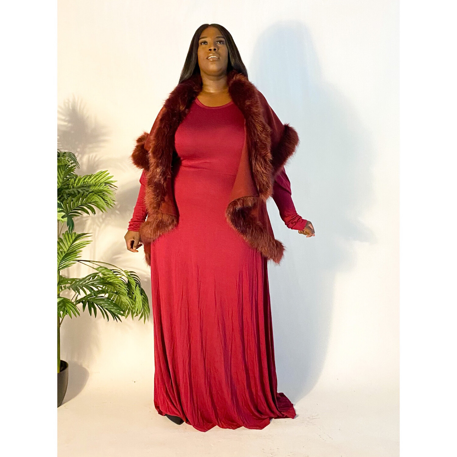 Wine Class Fur Coat