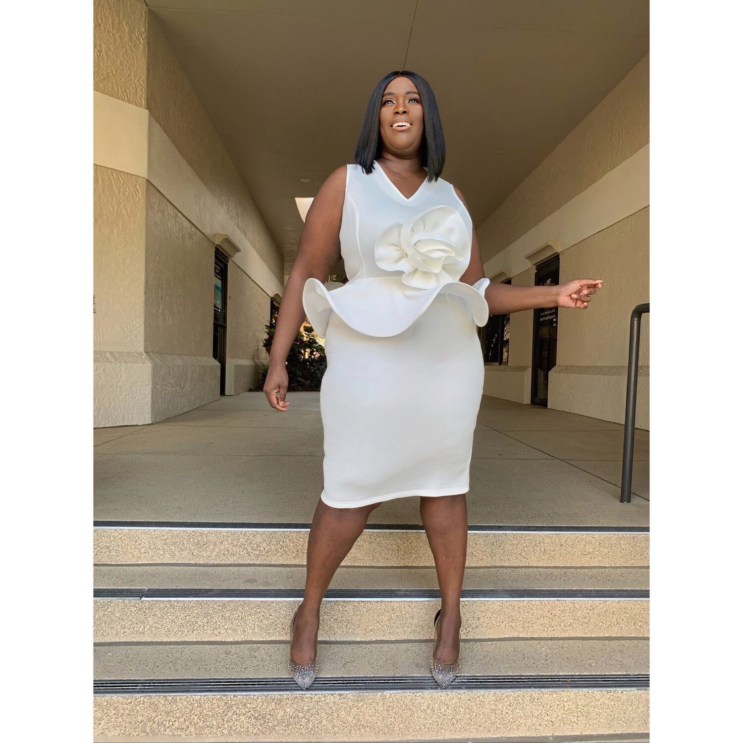 White Carnation Flora Dress
