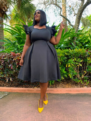 Black Victoria Flare Dress