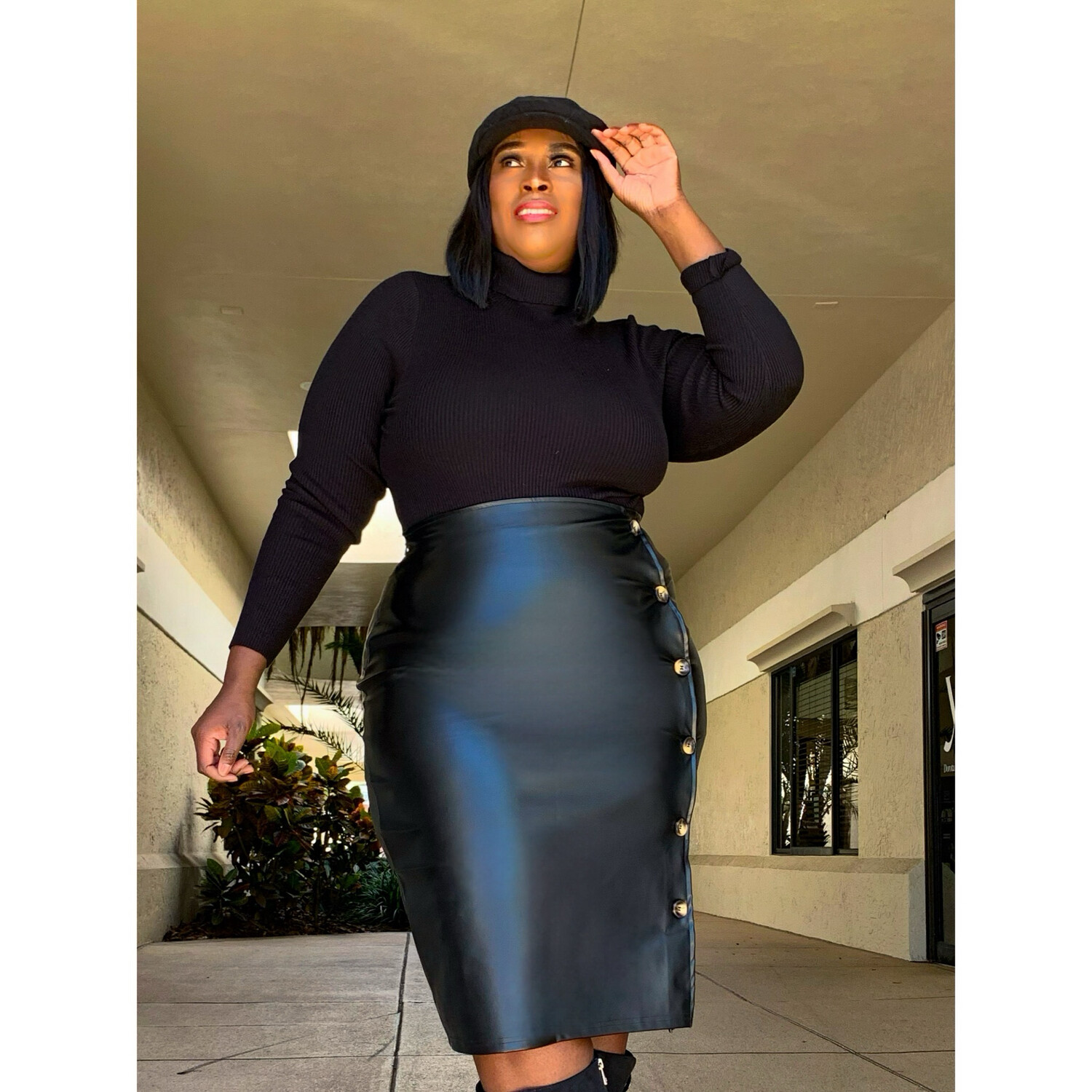 Justice Black Turtleneck Top