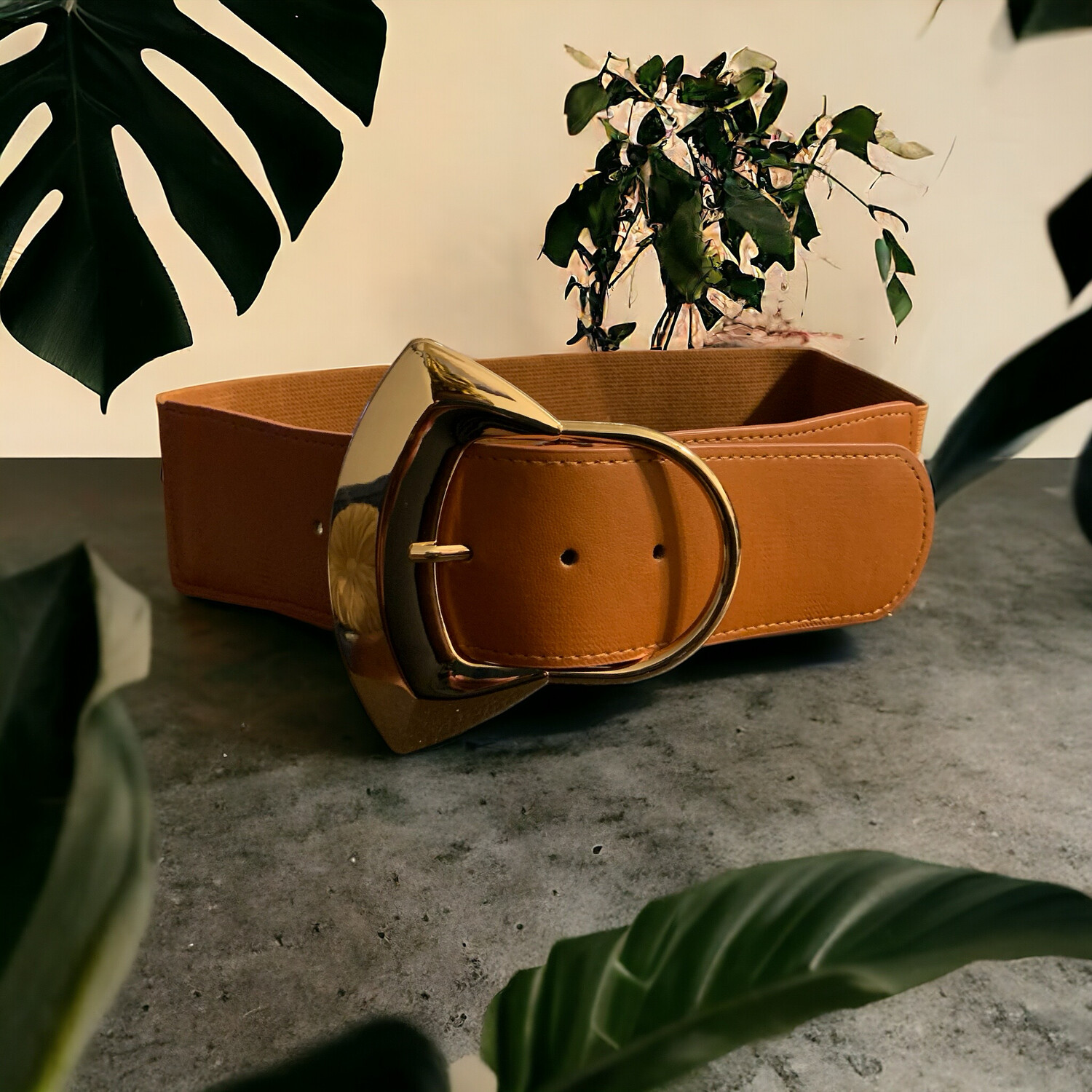 Brown Wide Buckle Belt