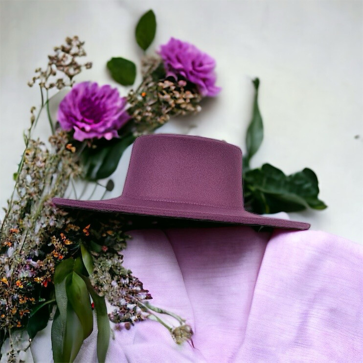 Crown Plum Flat Top Fedora