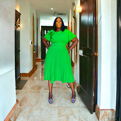 Jade Pleated Dress
