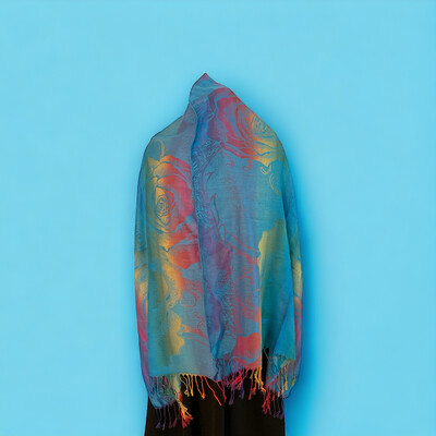 Aqua Rainbow Prayer Shawl