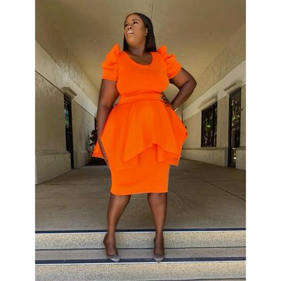 Pumpkin Peplum Dress