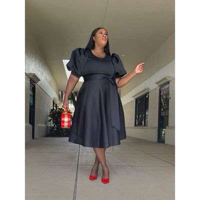 Black Starling Swing Dress