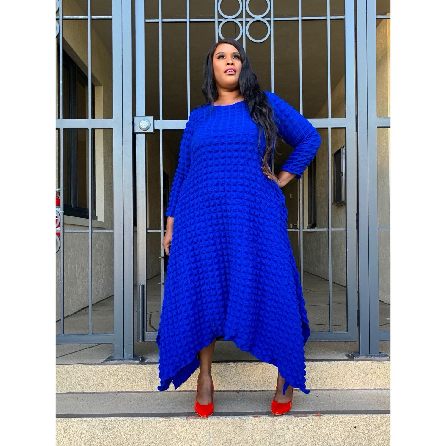 Azure Popcorn Dress