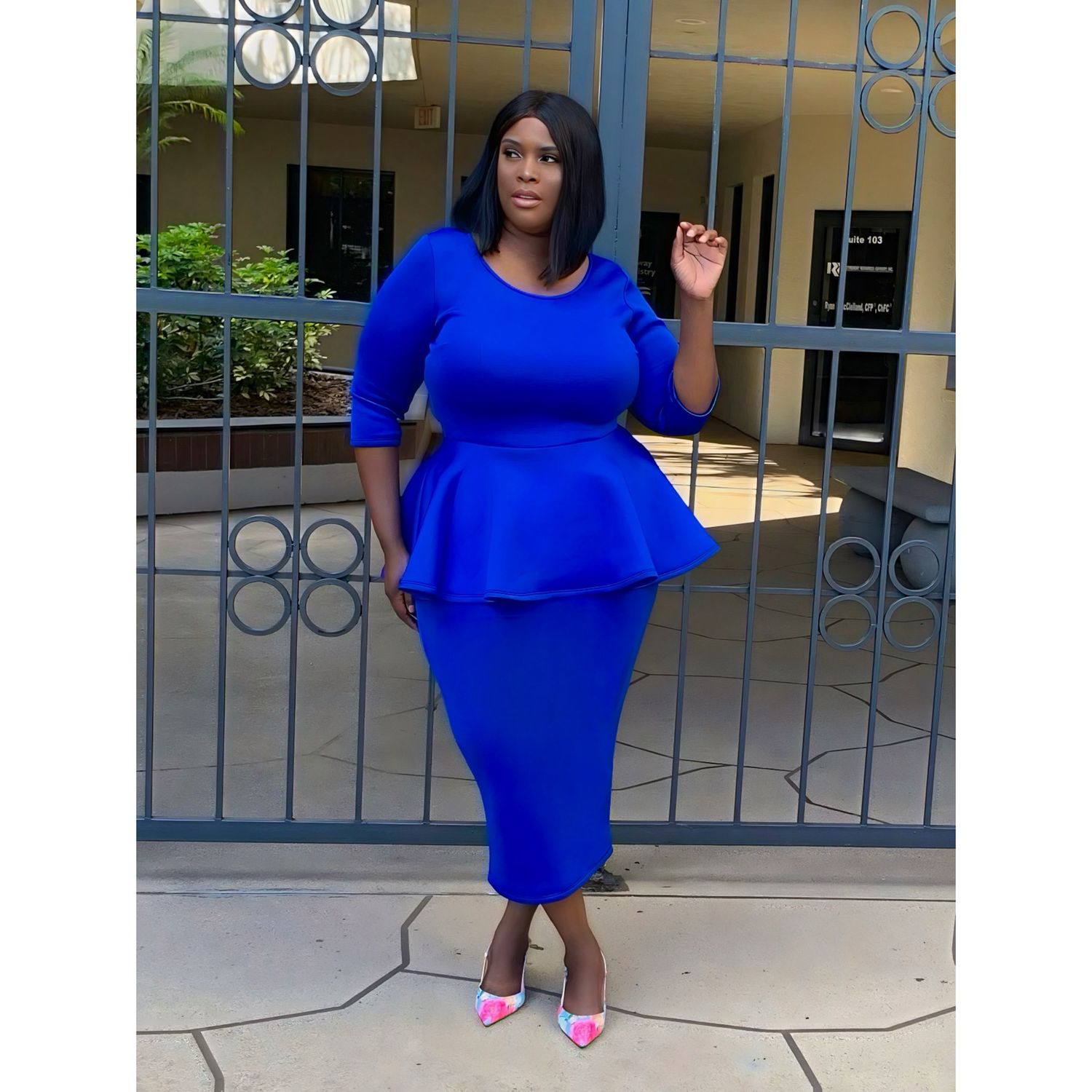 Jordan-Blu Peplum Dress