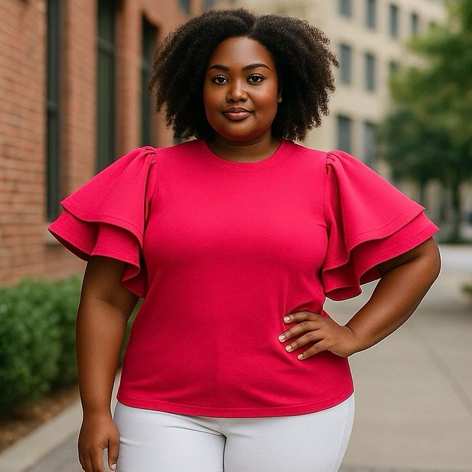 Fuchsia vRuffle Top