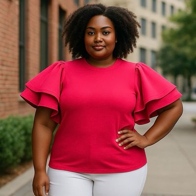 Fuchsia vRuffle Top