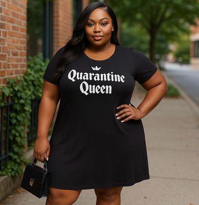 Quarntine Queen T Shirt Dress