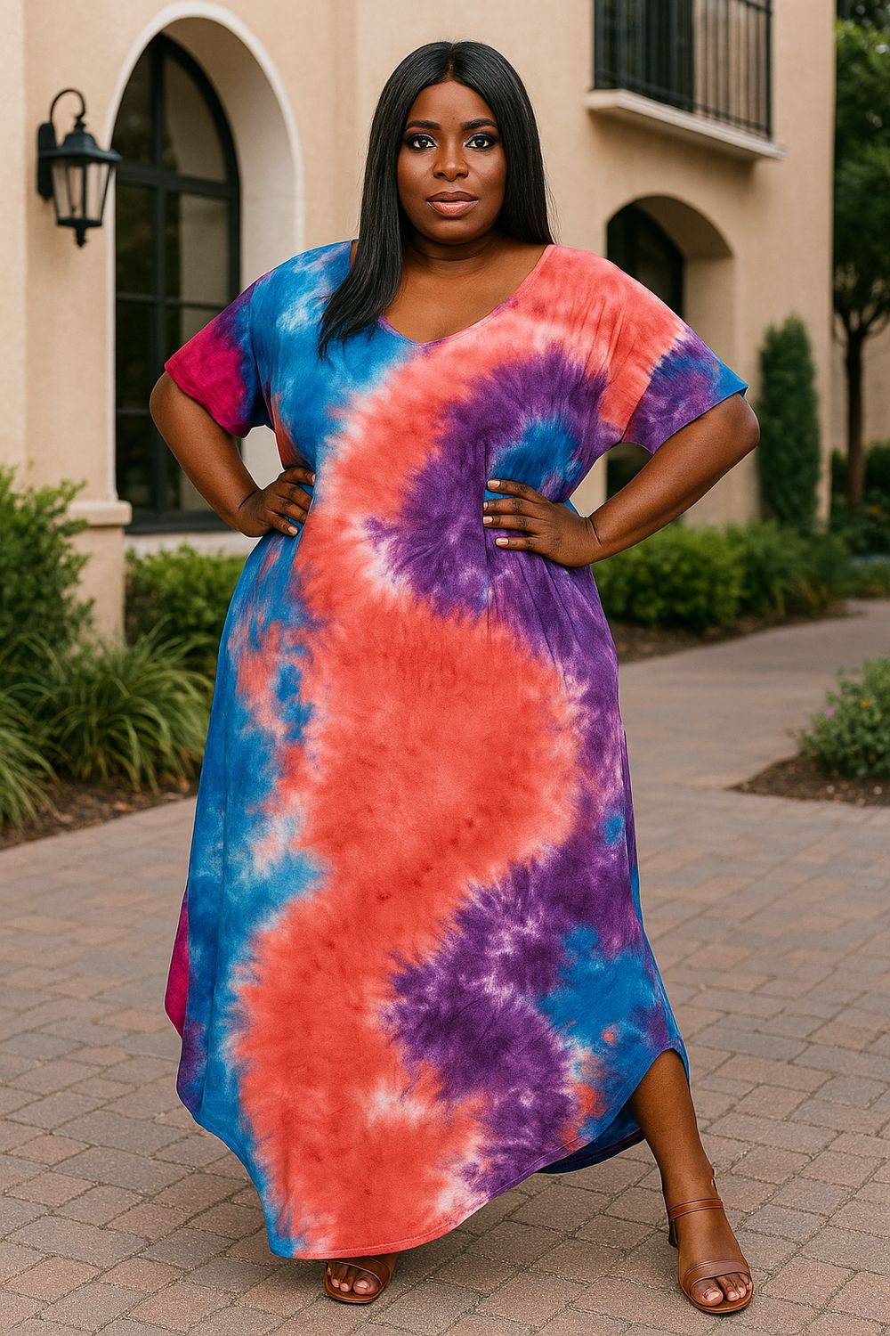 Colorful Summer Tye Dye Dress