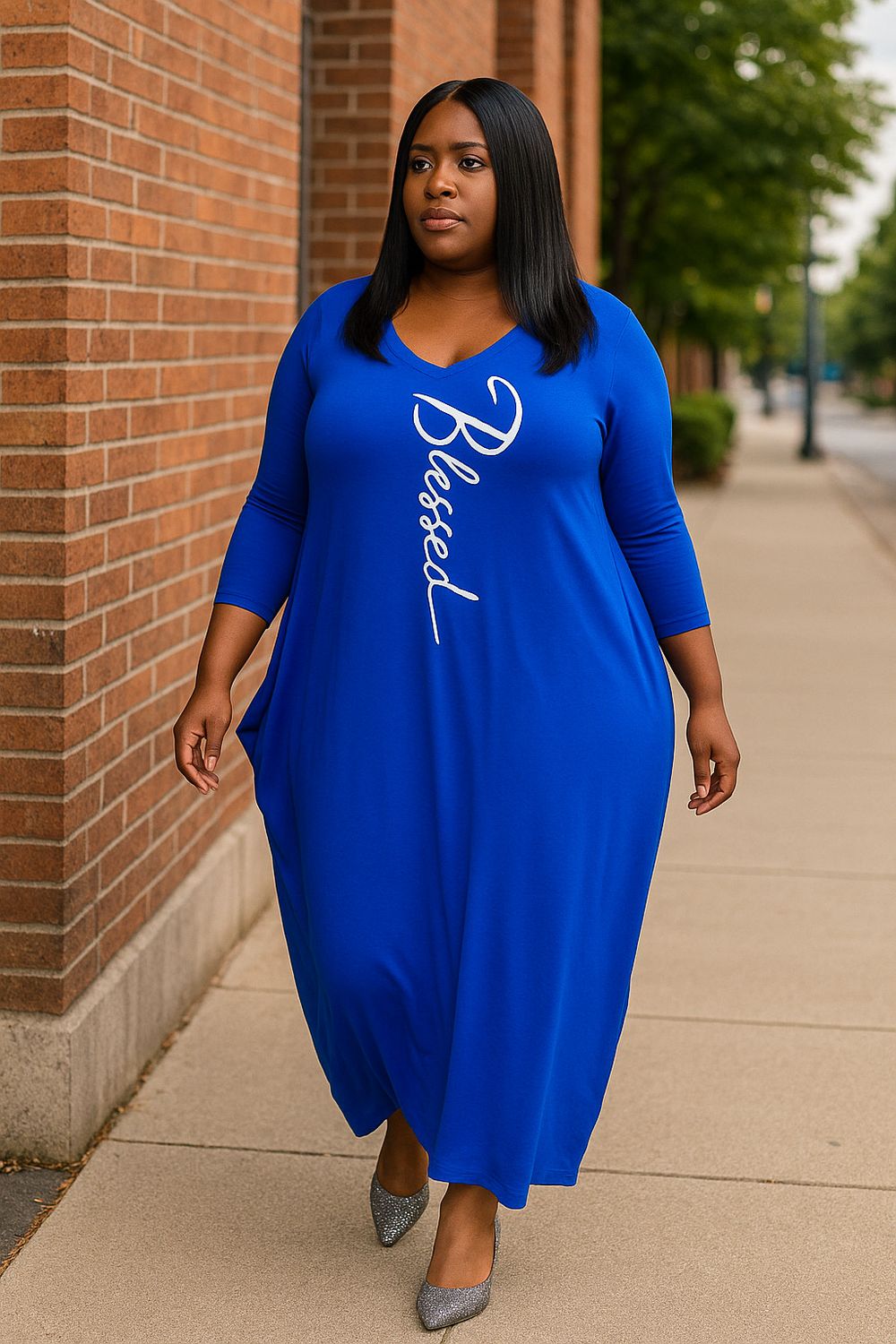 Blue Blessed Baggie Dress