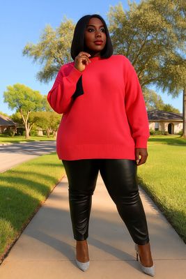 Lacy Leather Sweater