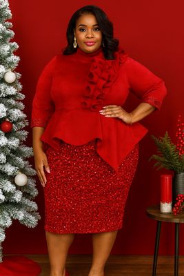 Red Highlight Sequin Dress
