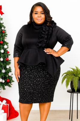 Black Highlight Sequin Dress